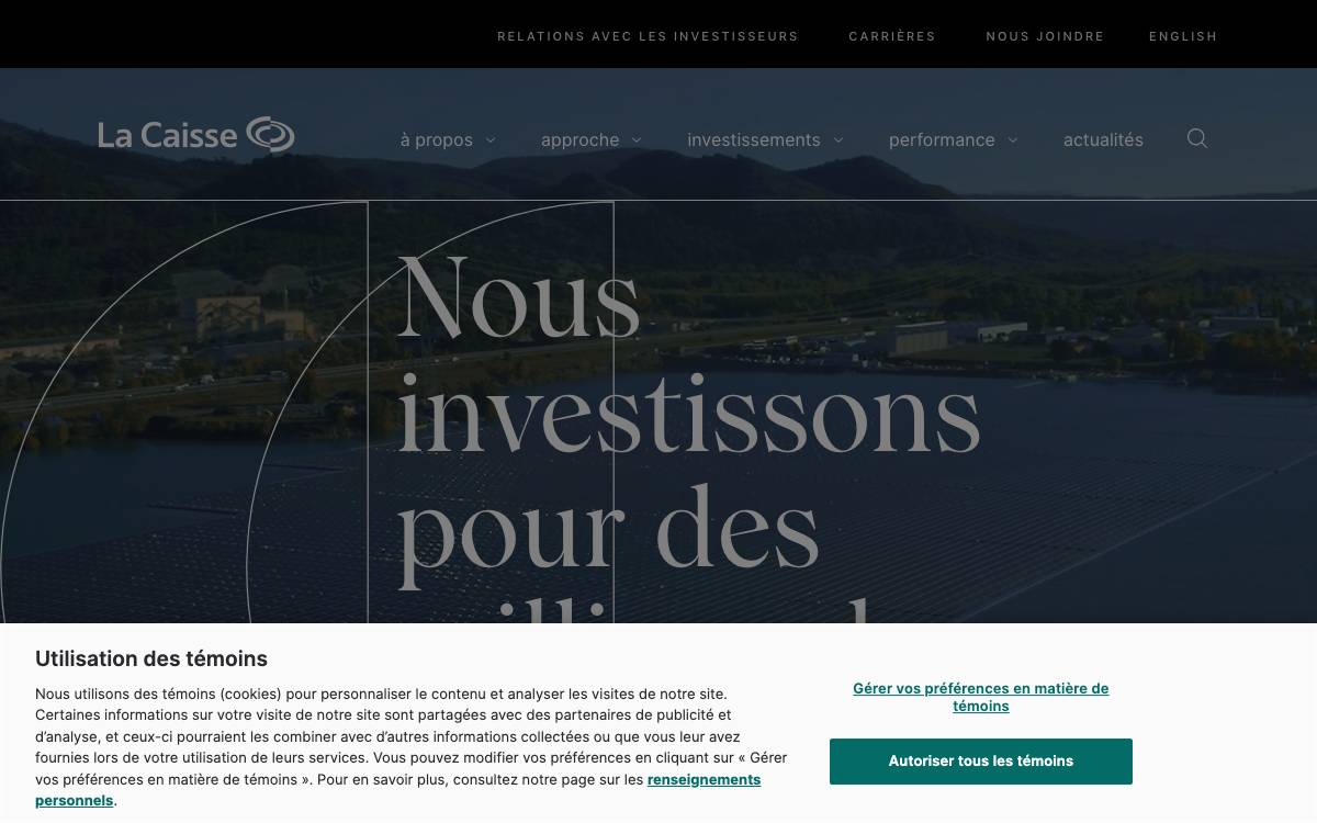 Caisse de Dépôt et Placement du Quebec (CDPQ) website preview