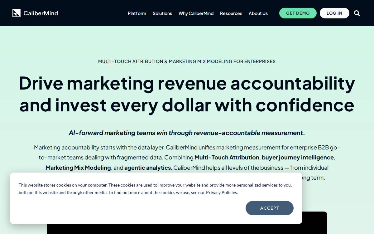 CaliberMind website preview