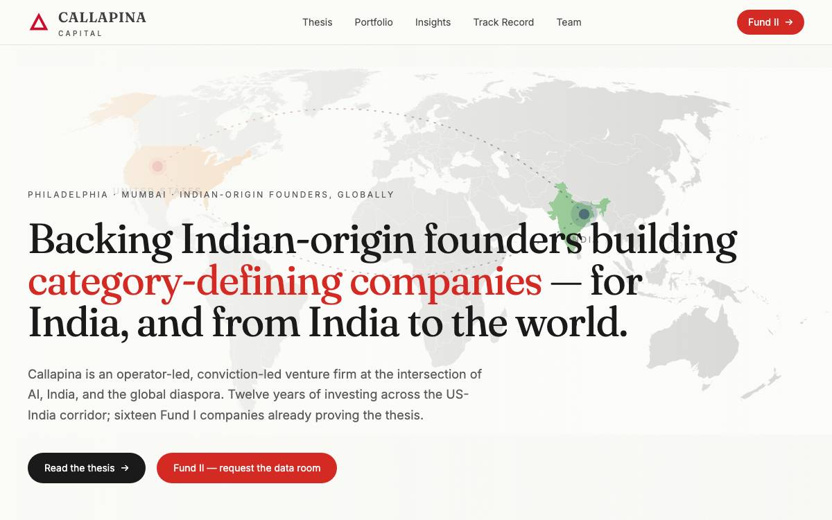 Callapina Capital website preview