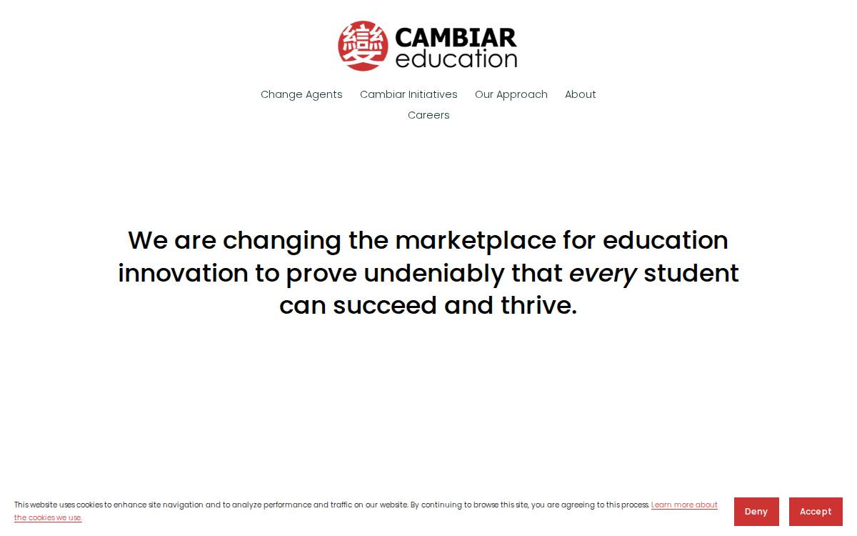 Cambiar Education website preview