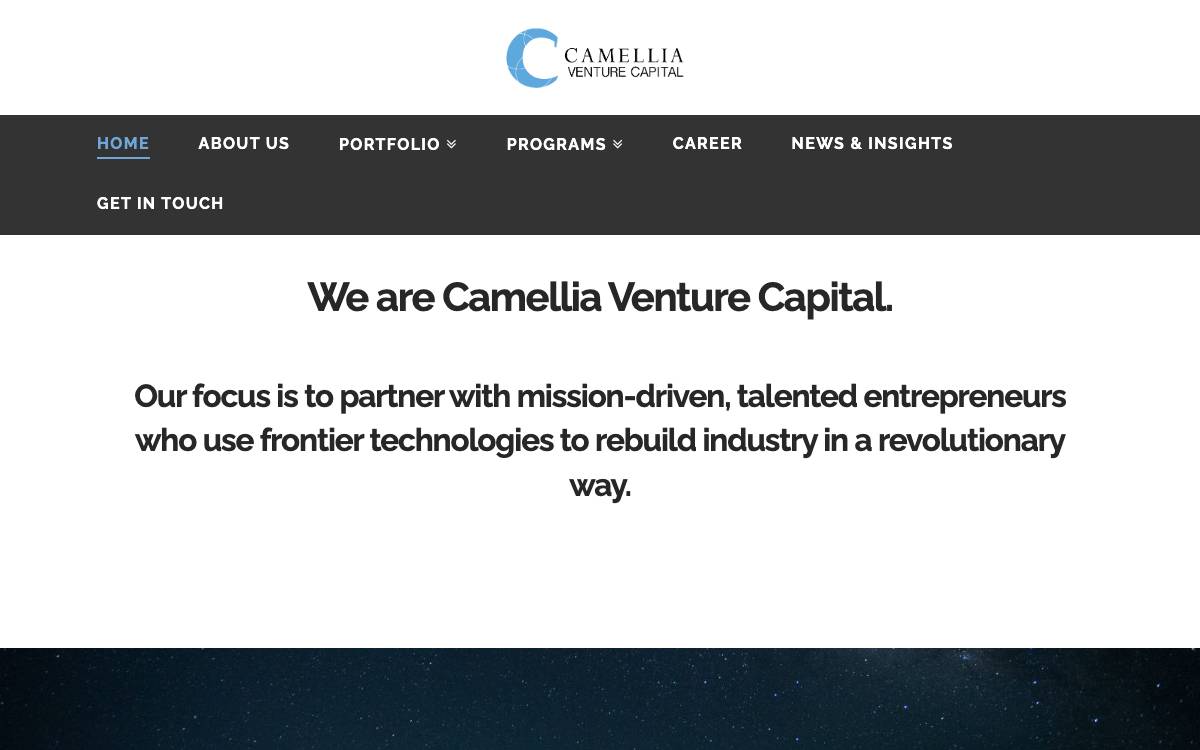 Camellia Venture Capital website preview
