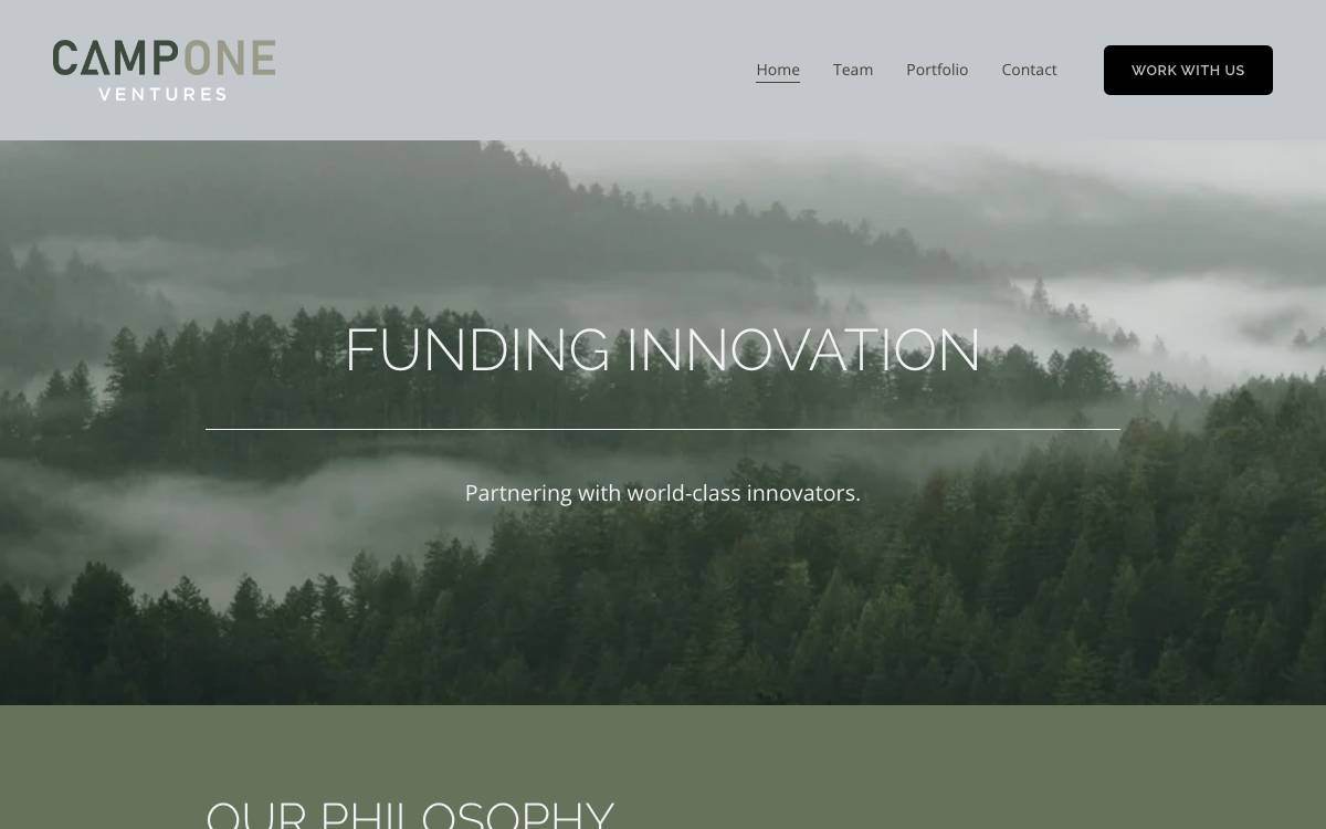 Camp One Ventures website preview