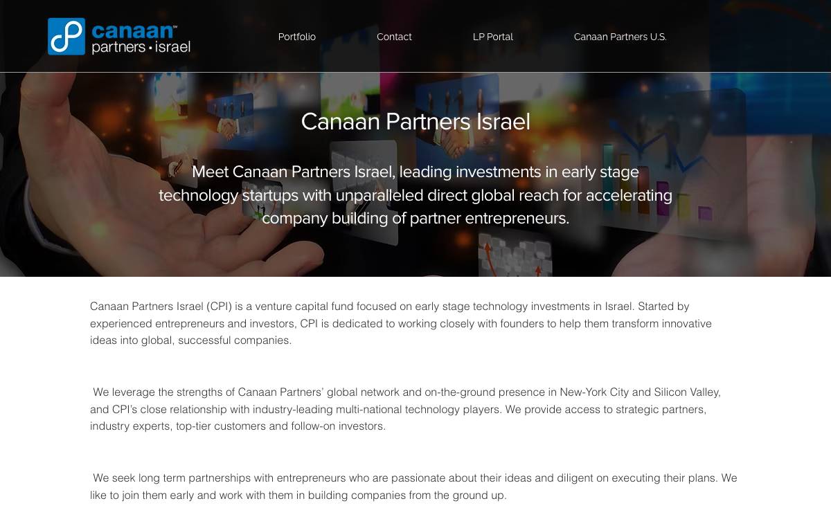 Canaan Partners Israel website preview