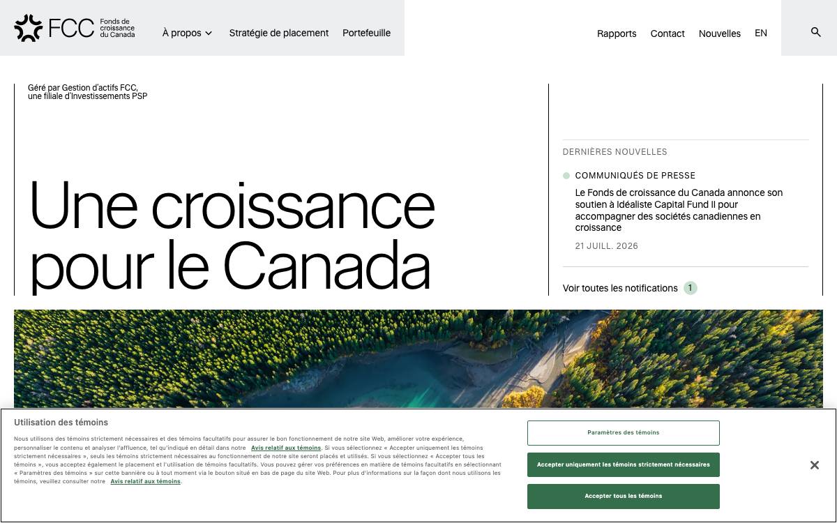 Canada Growth Fund website preview