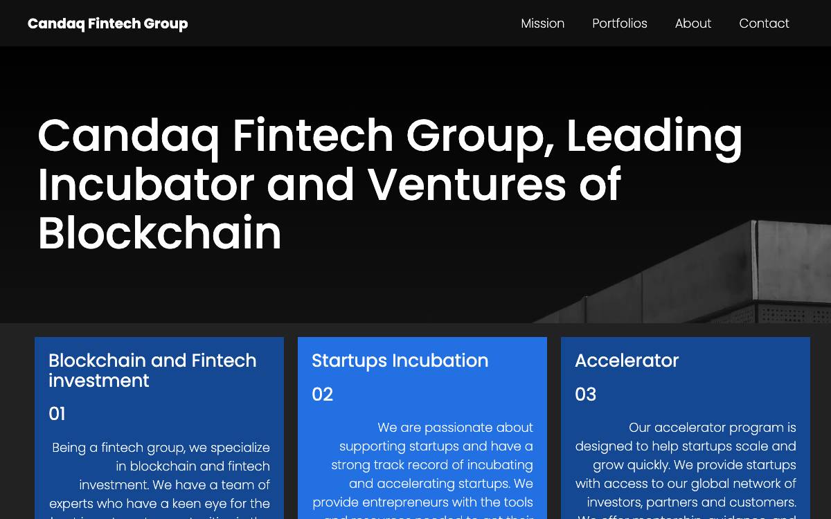 Candaq Fintech Group website preview