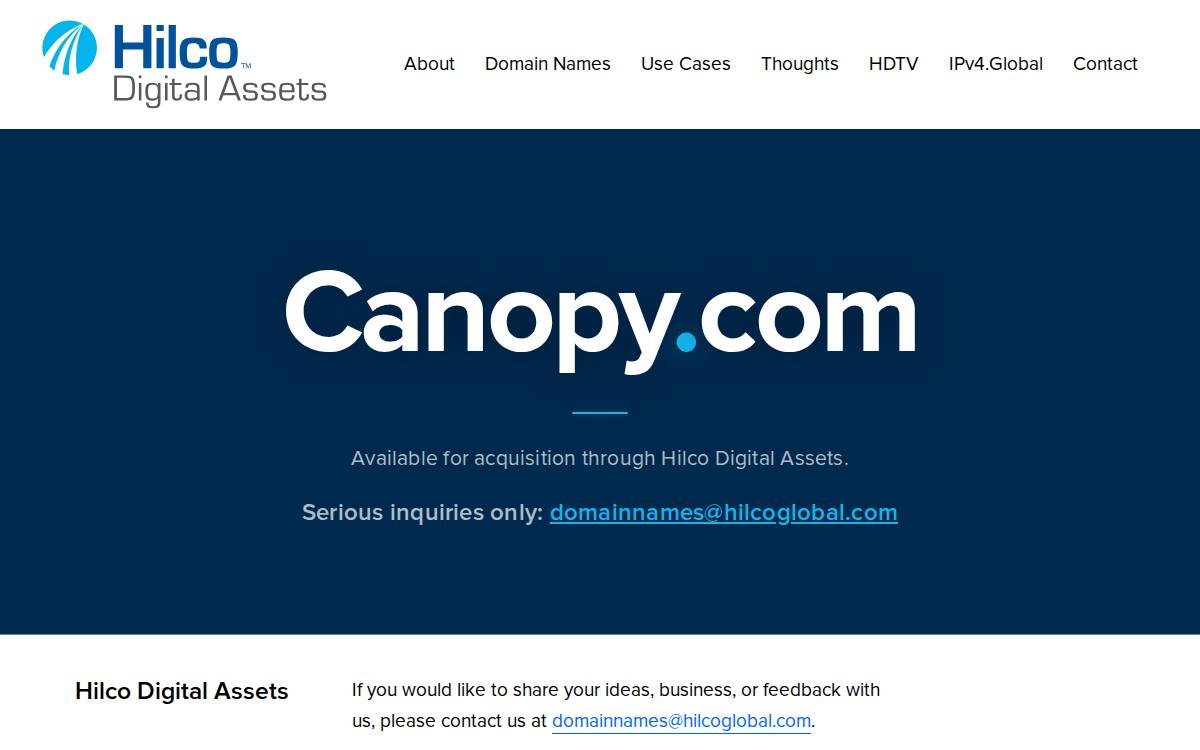 Canopy Group website preview