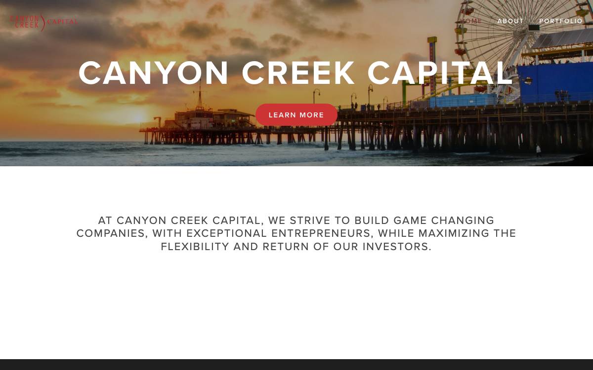 Canyon Creek Capital website preview