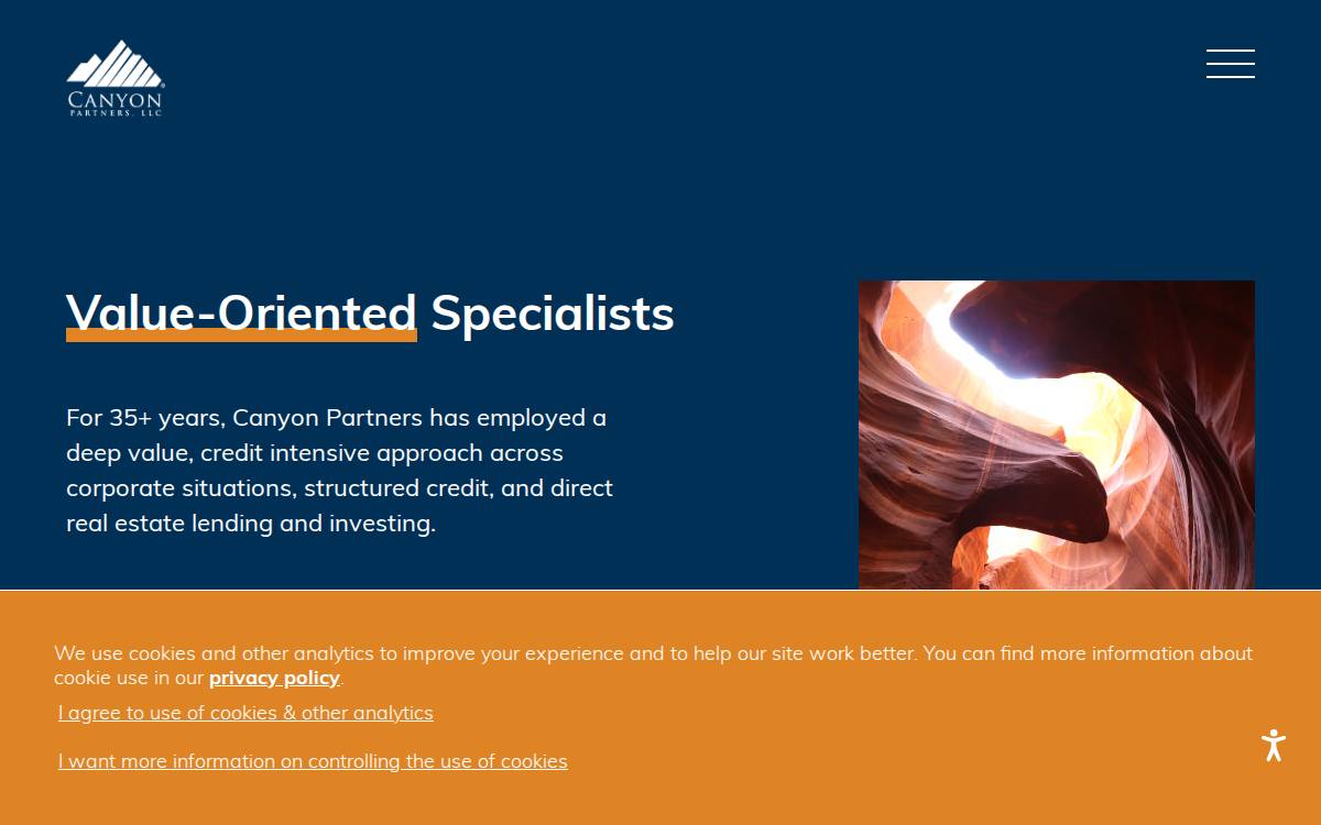 Canyon Partners website preview