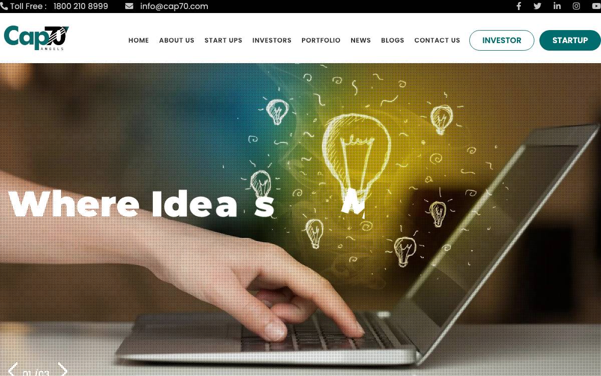 Cap70 website preview