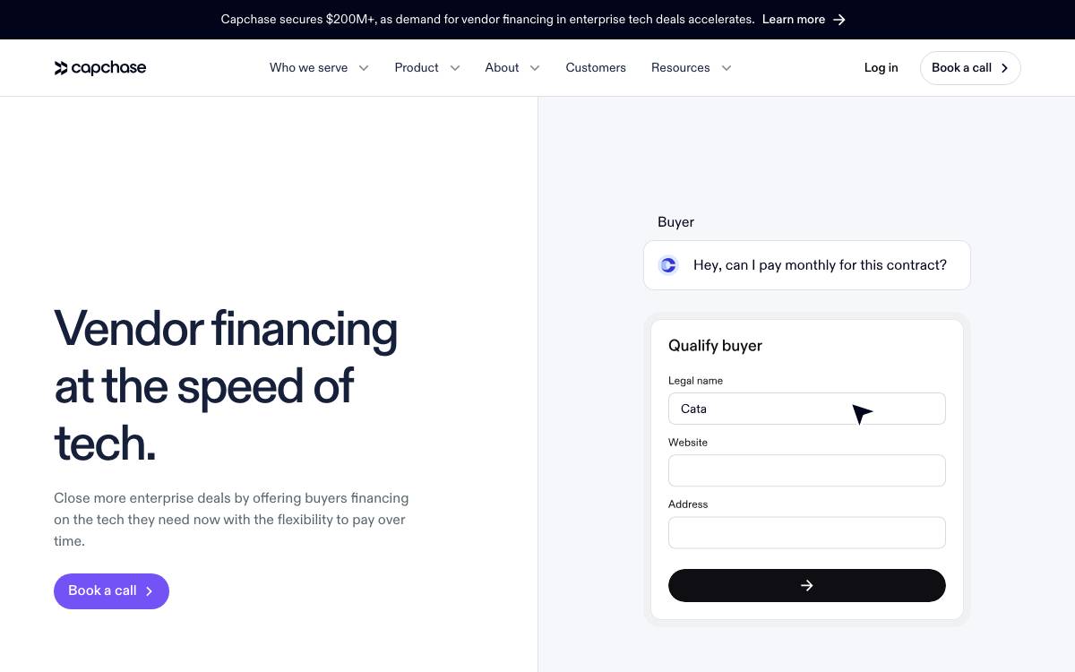 Capchase Europe website preview