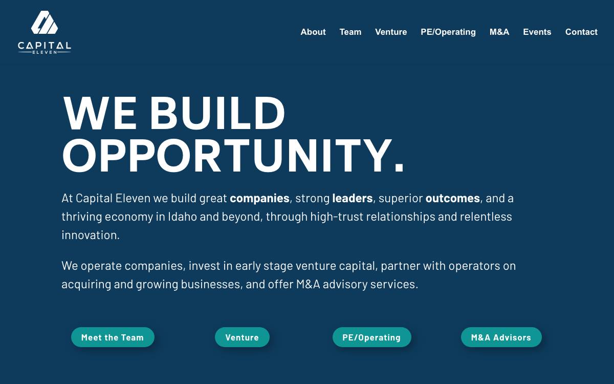 Capital Eleven website preview