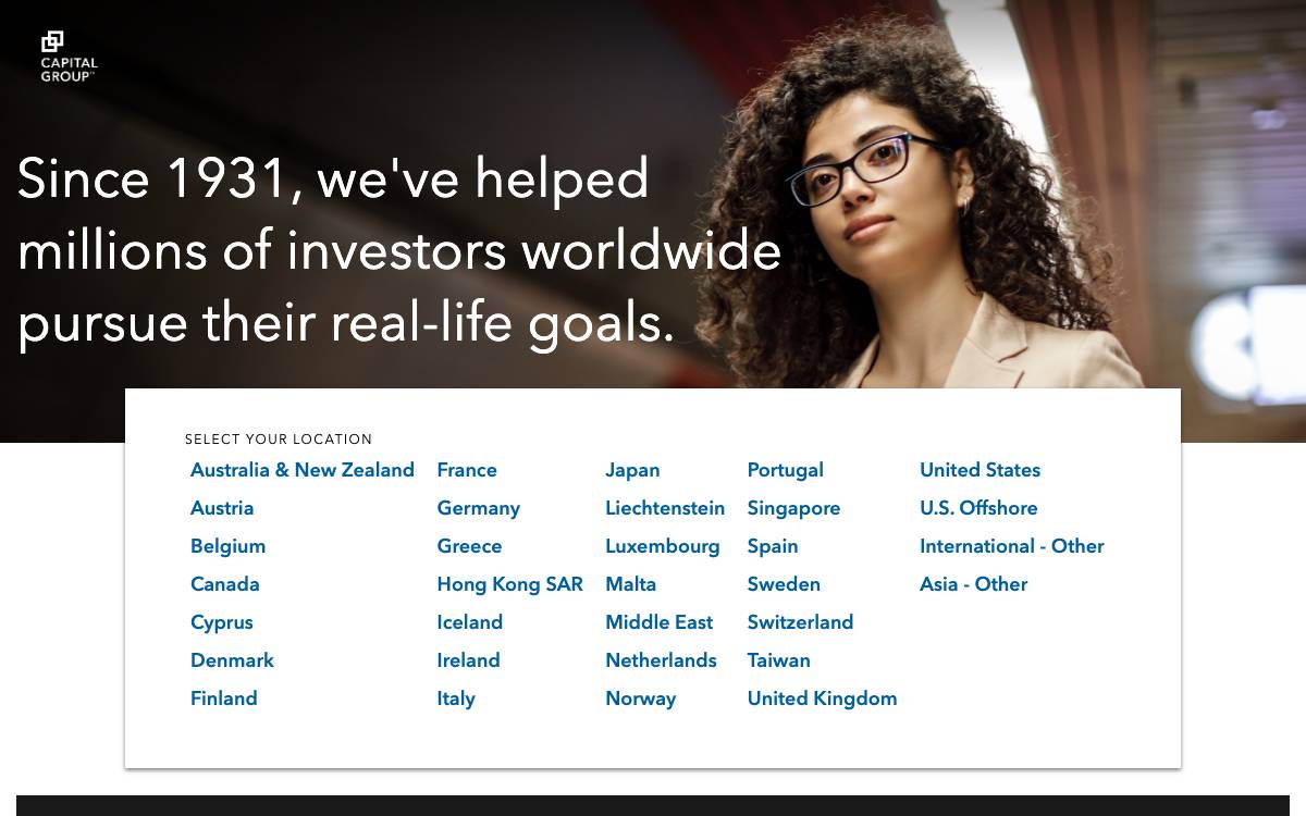 Capital Group website preview
