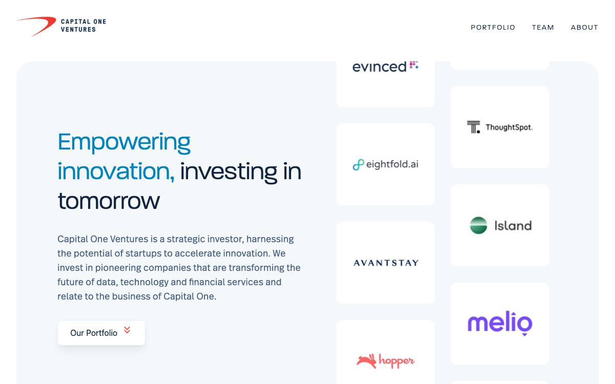 Capital One Ventures website preview