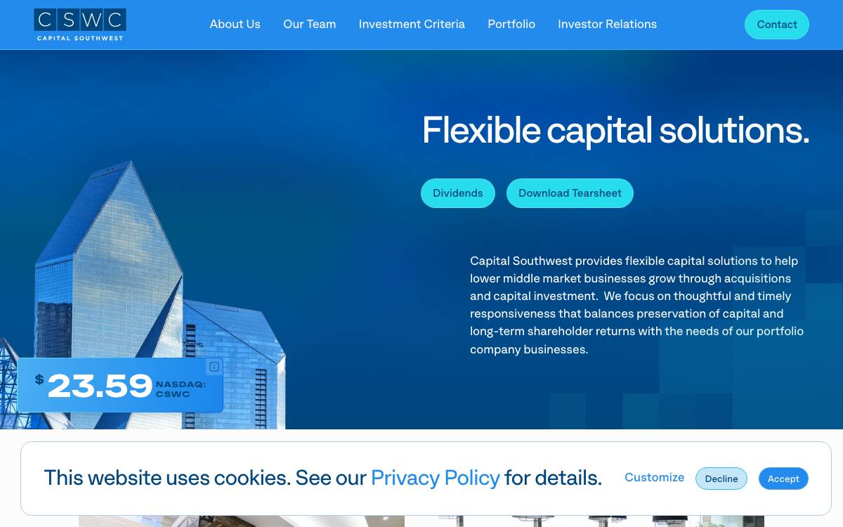 Capital Southwest Corporation website preview