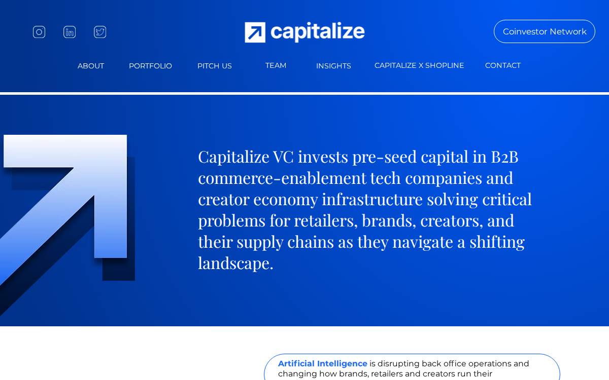 Capitalize VC website preview