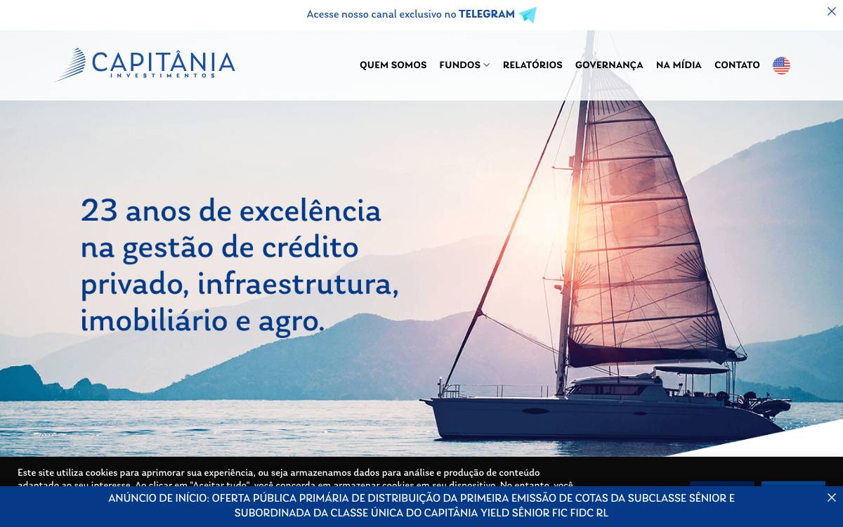 Capitânia Investimentos website preview
