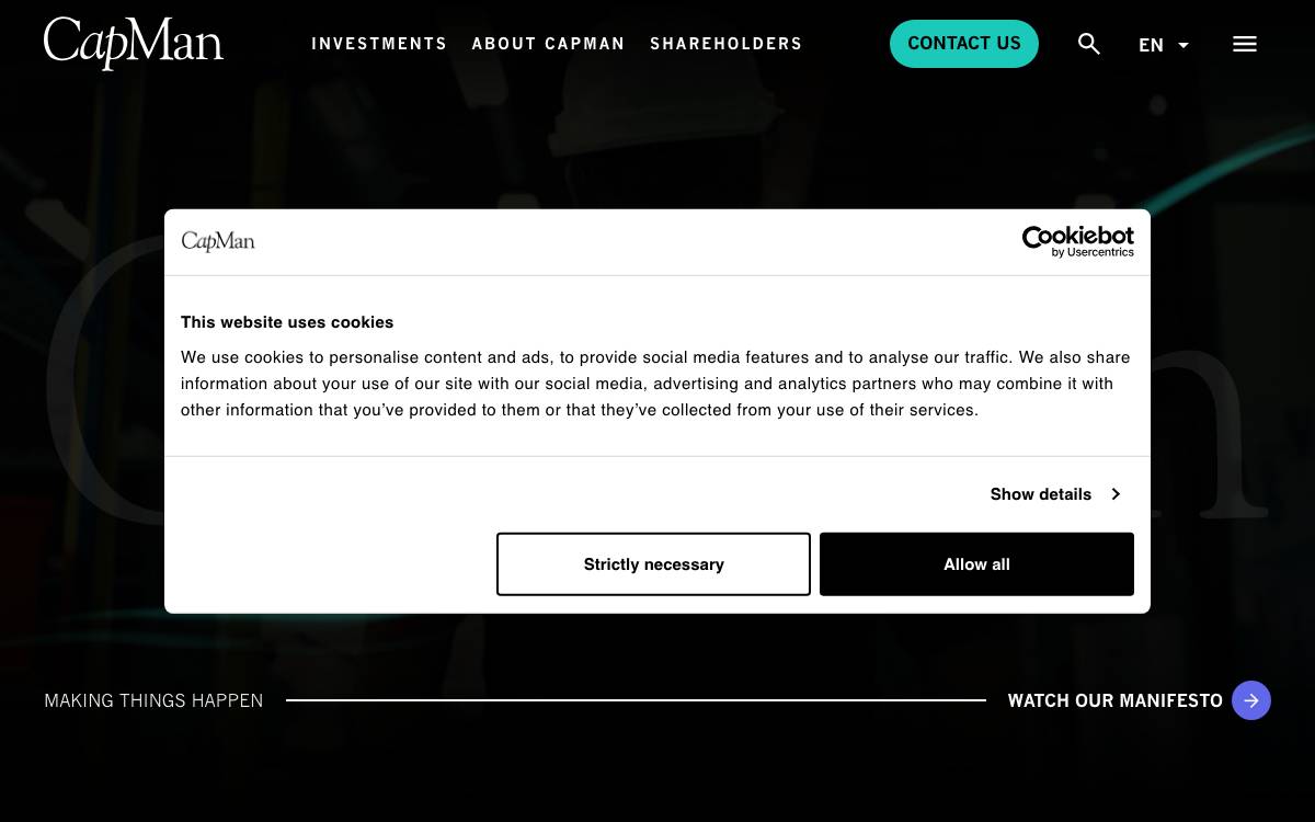 CapMan website preview