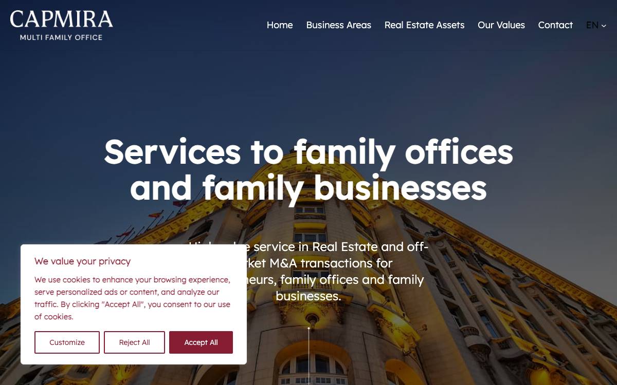 Capmira website preview