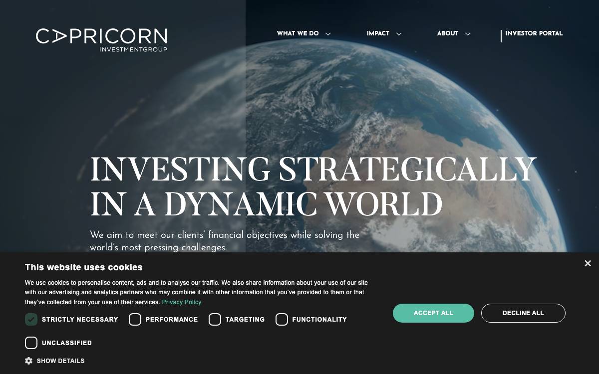 Capricorn Investment Group website preview