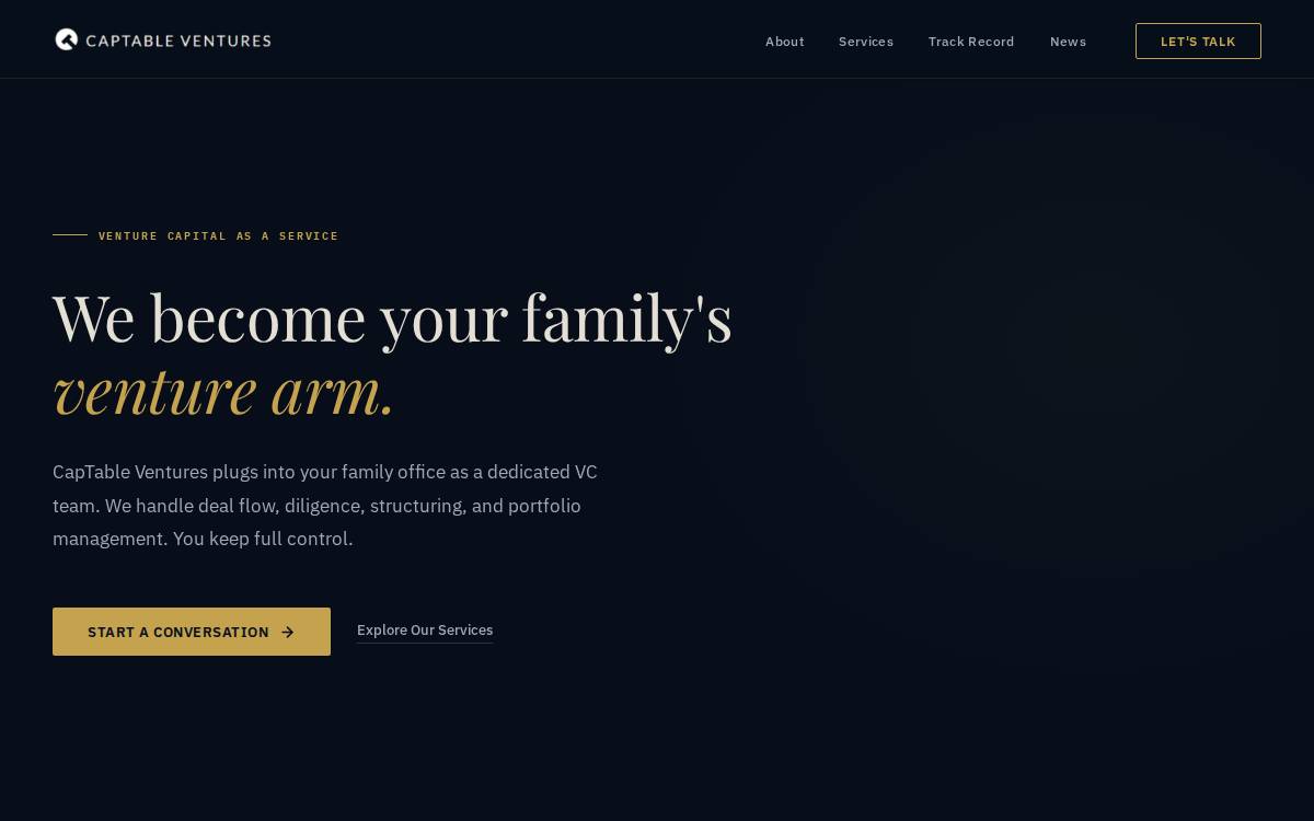 CapTable website preview