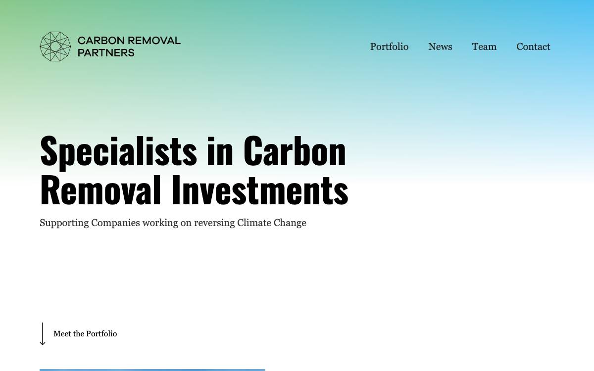 Carbon Removal Partners website preview