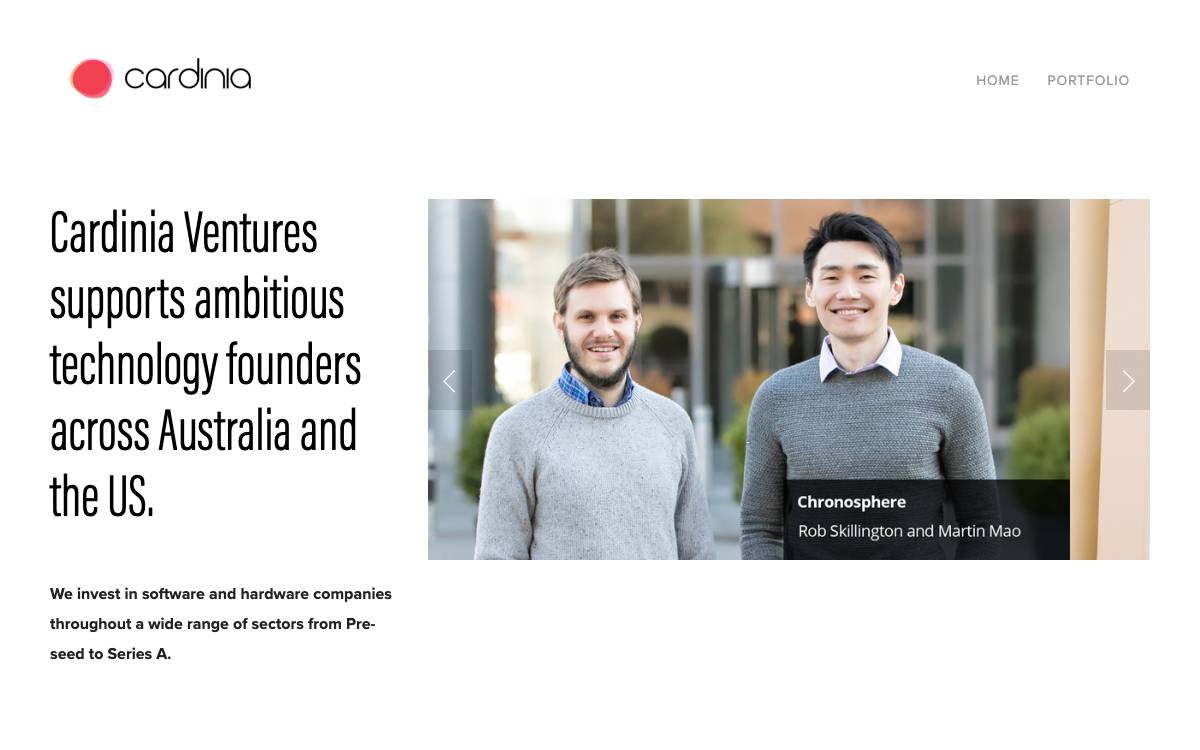 Cardinia Ventures website preview