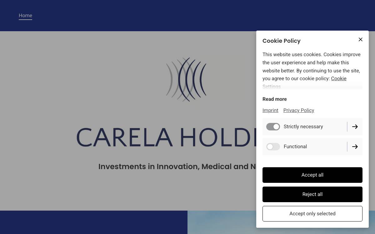 CARELA Holding GmbH website preview
