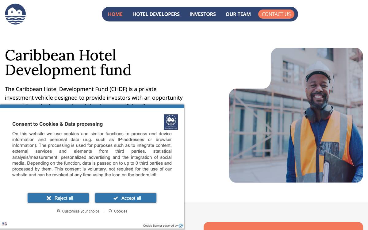 Caribbean Hotel Development Fund website preview