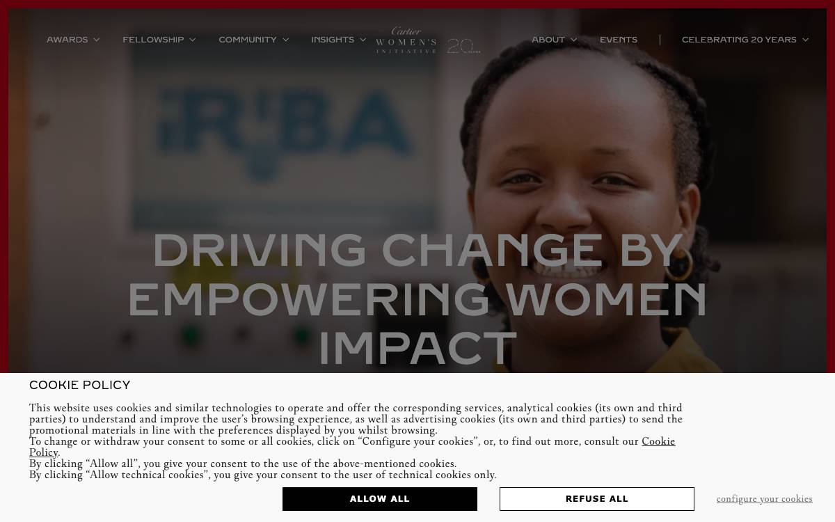 Cartier Women's Initiative website preview