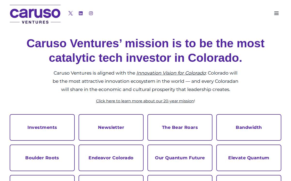 Caruso Ventures website preview
