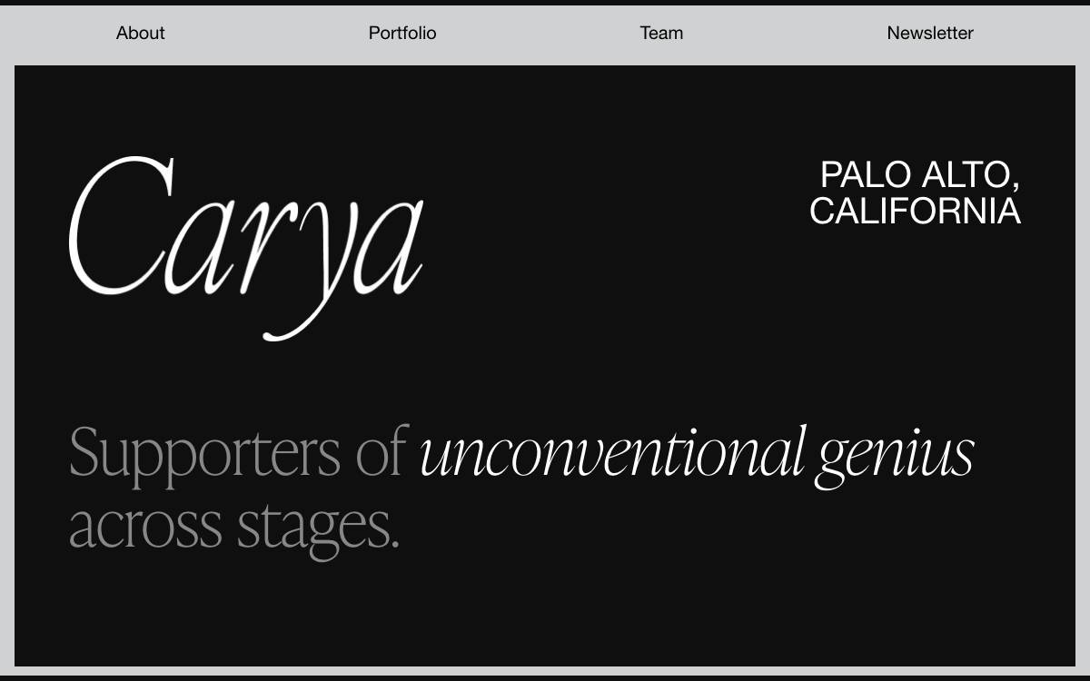 Carya Venture Partners website preview