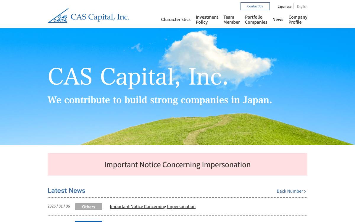 CAS Capital website preview