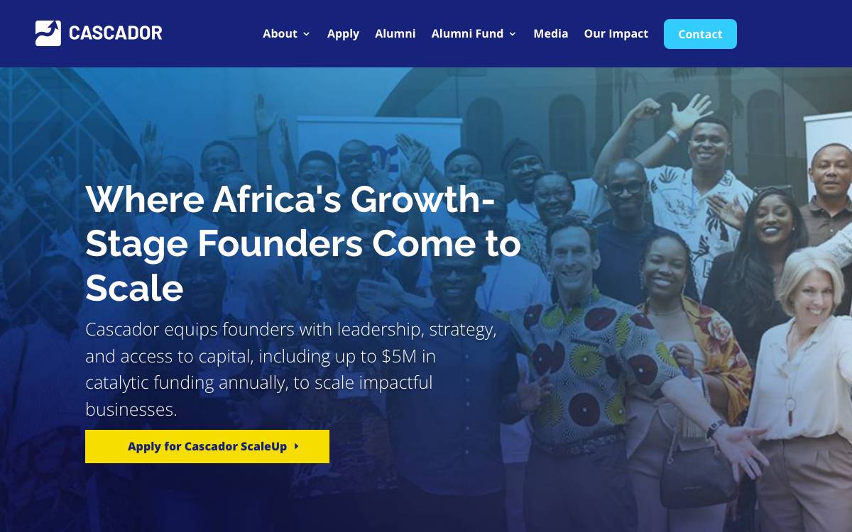 Cascador website preview