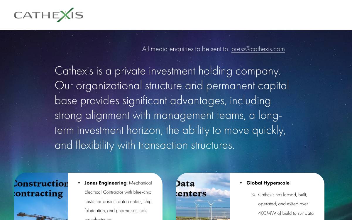 Cathexis Holdings LP website preview