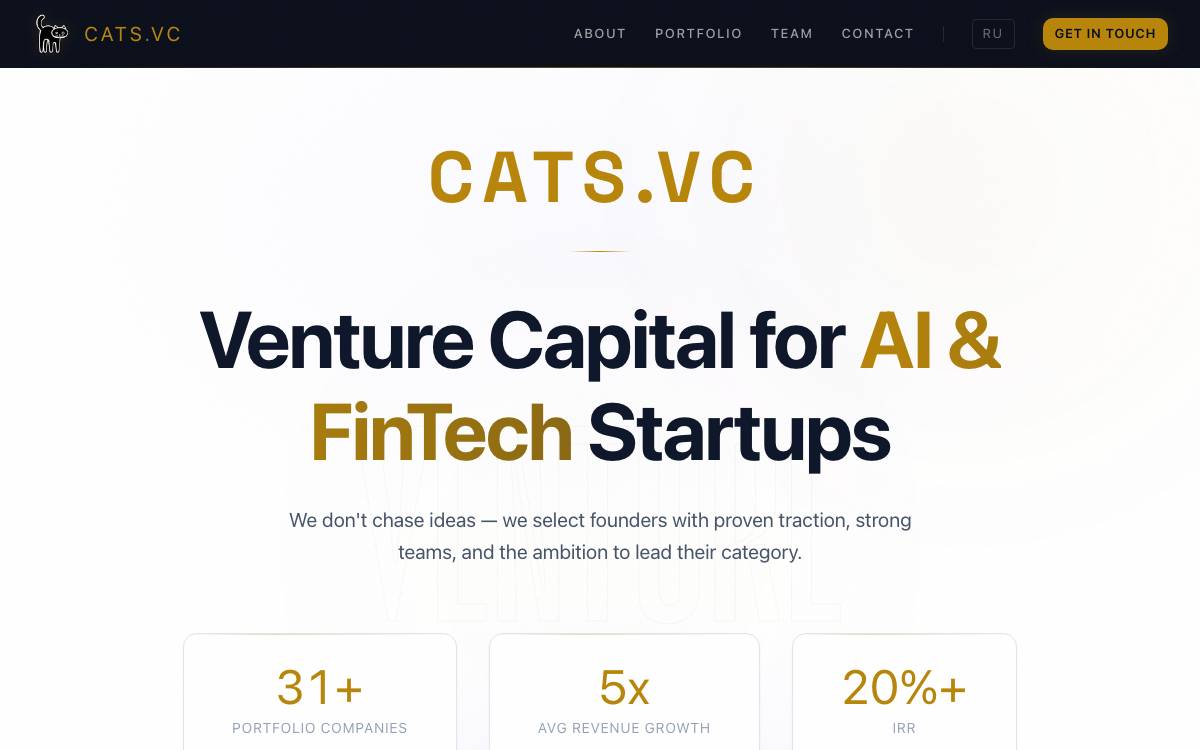 Cats.vc website preview