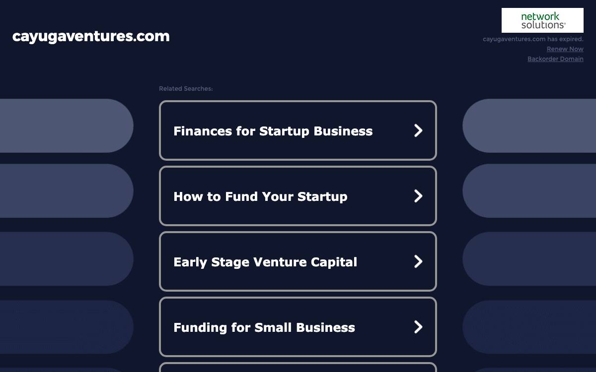 Cayuga Venture Fund website preview