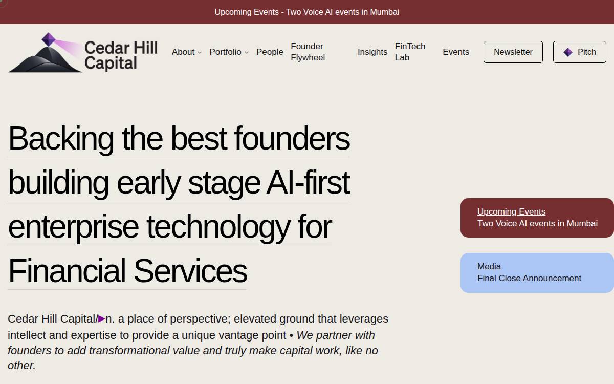 Cedar Capital website preview