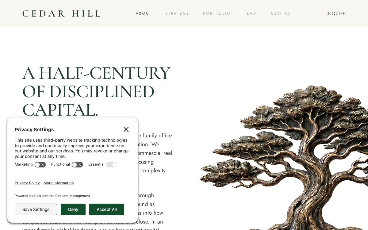 Cedar Hill Holdings website preview