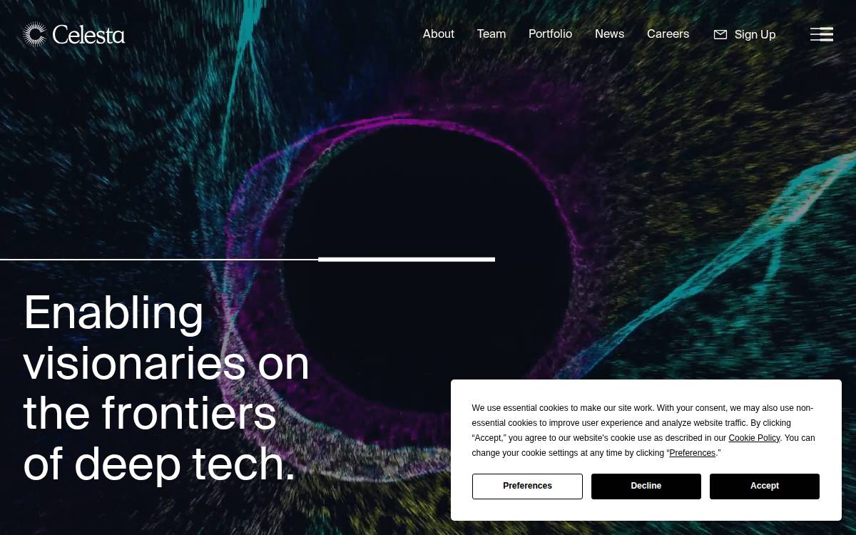 Celesta Capital website preview