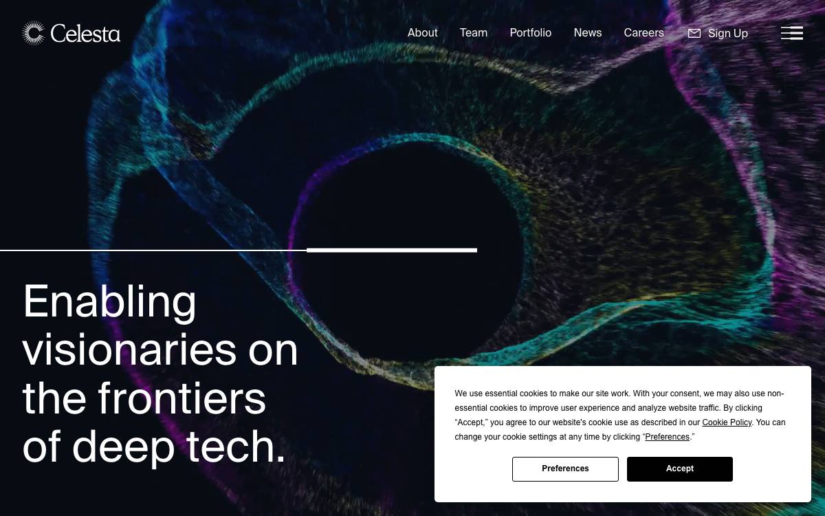 Celesta Capital website preview