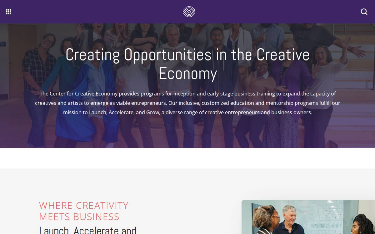 Center for Creative Economy website preview