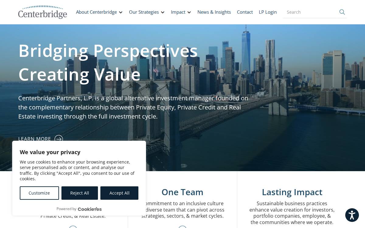 Centerbridge Partners, L.P. website preview