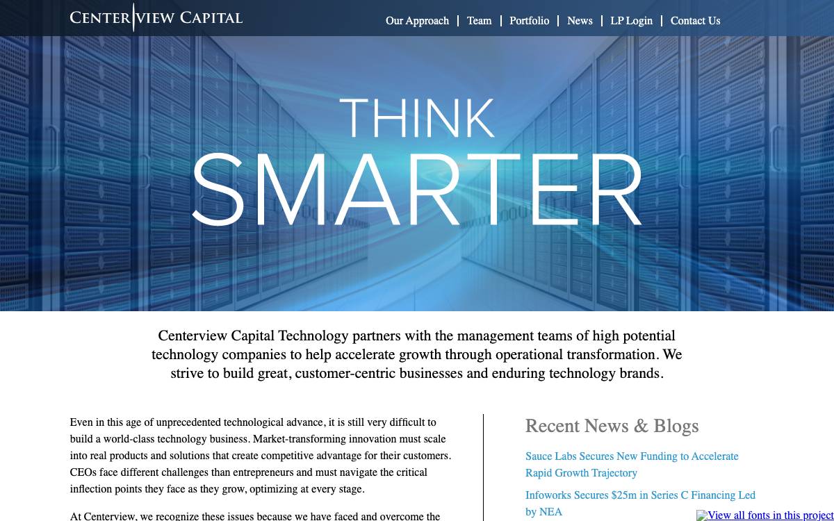 Centerview Capital Technology website preview