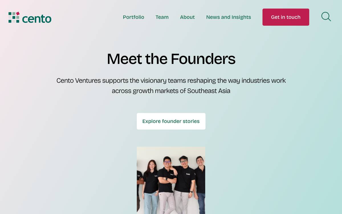 Cento Ventures website preview