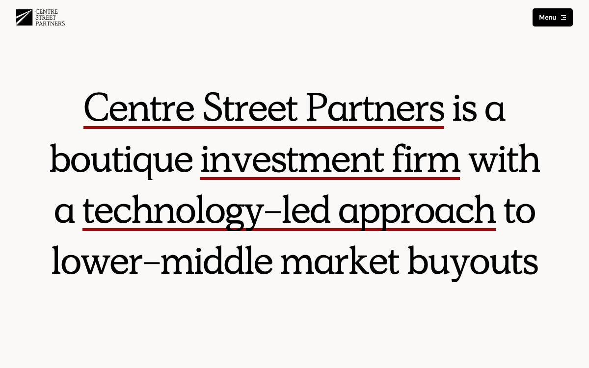Centre Street Partners website preview