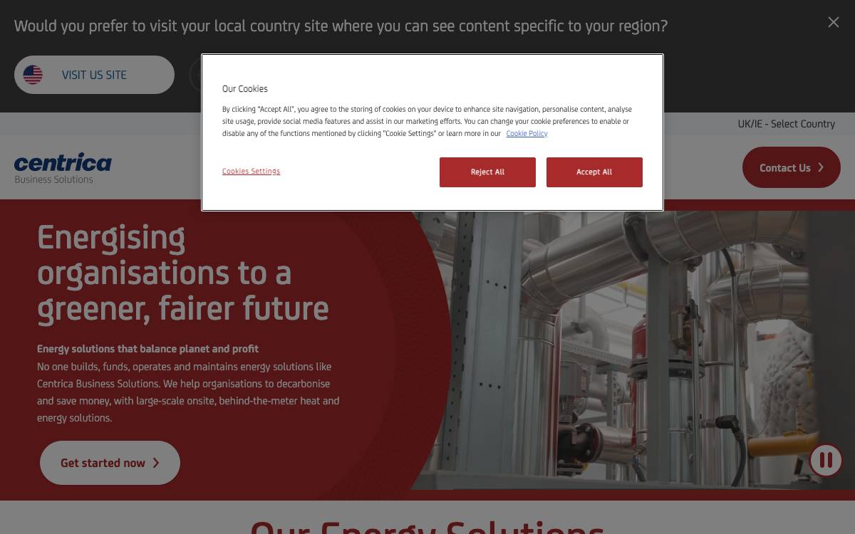 Centrica website preview