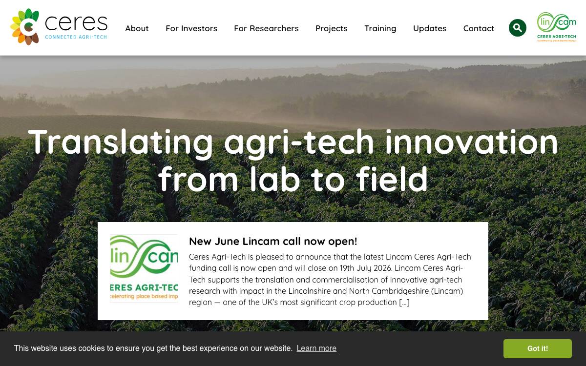 Ceres Agri-Tech website preview