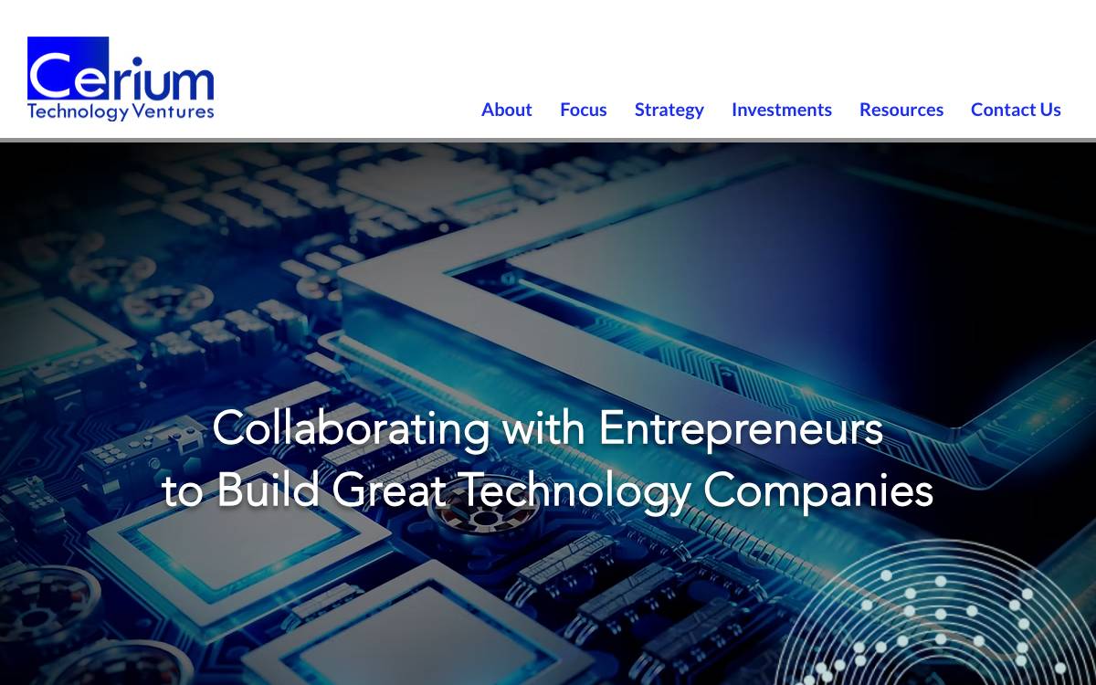 Cerium Technology Ventures website preview