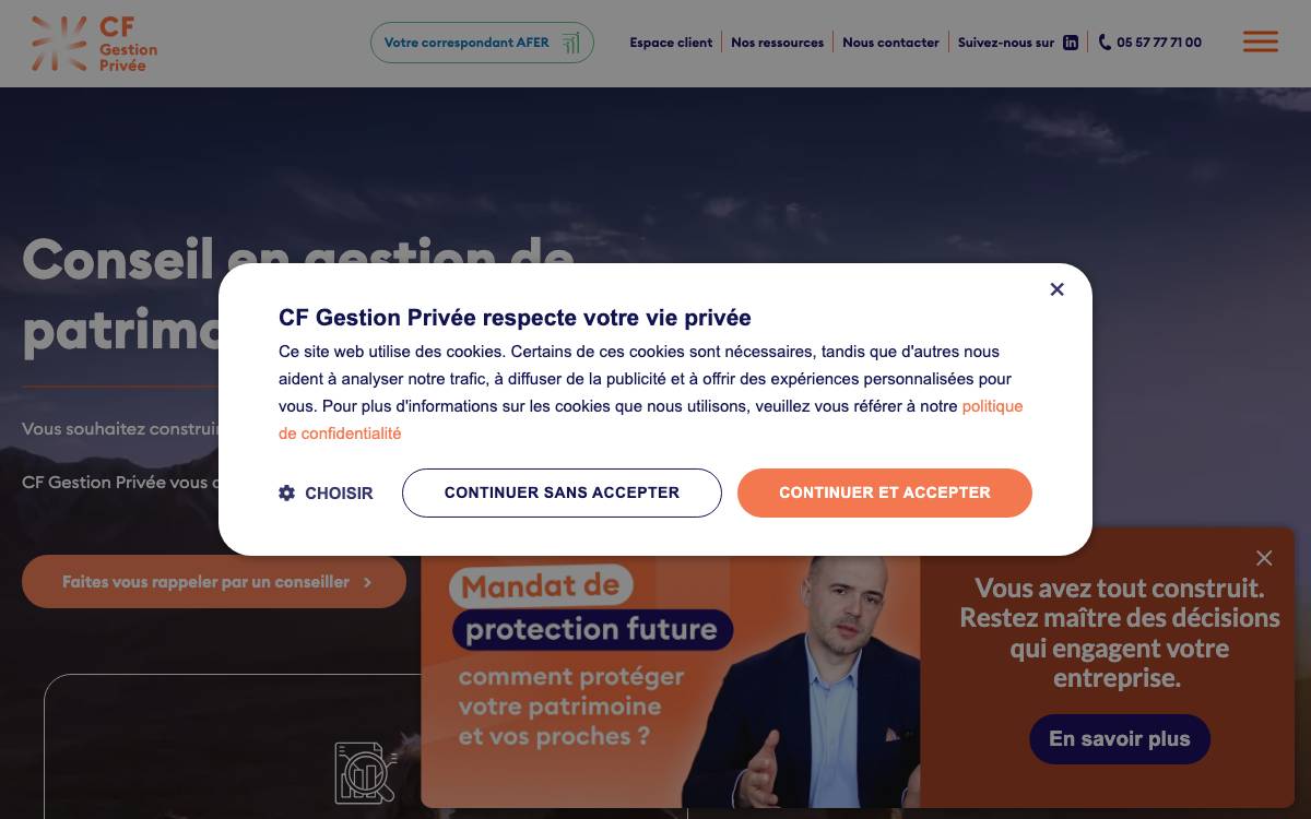 CF Gestion Privée website preview