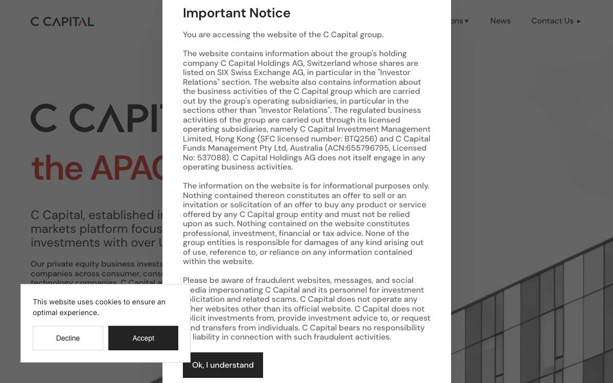 CH Ventures website preview